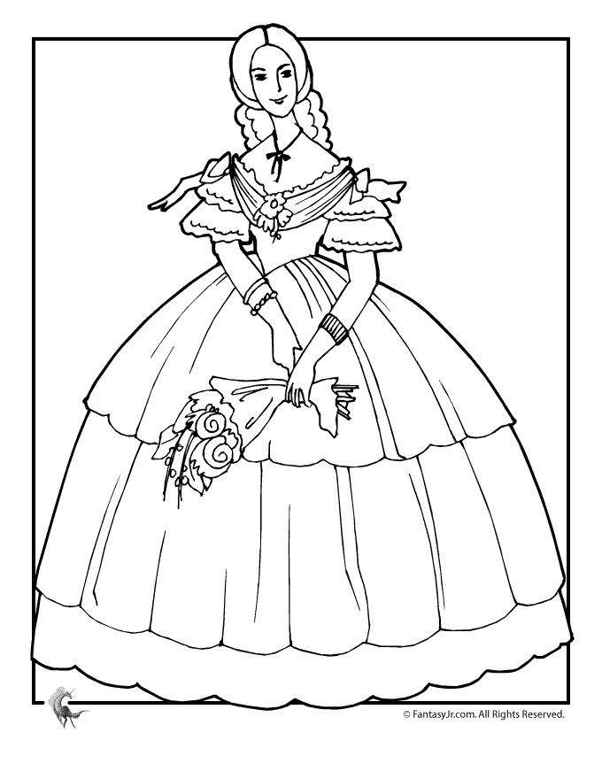 Victorian Girls Coloring Pages 3
