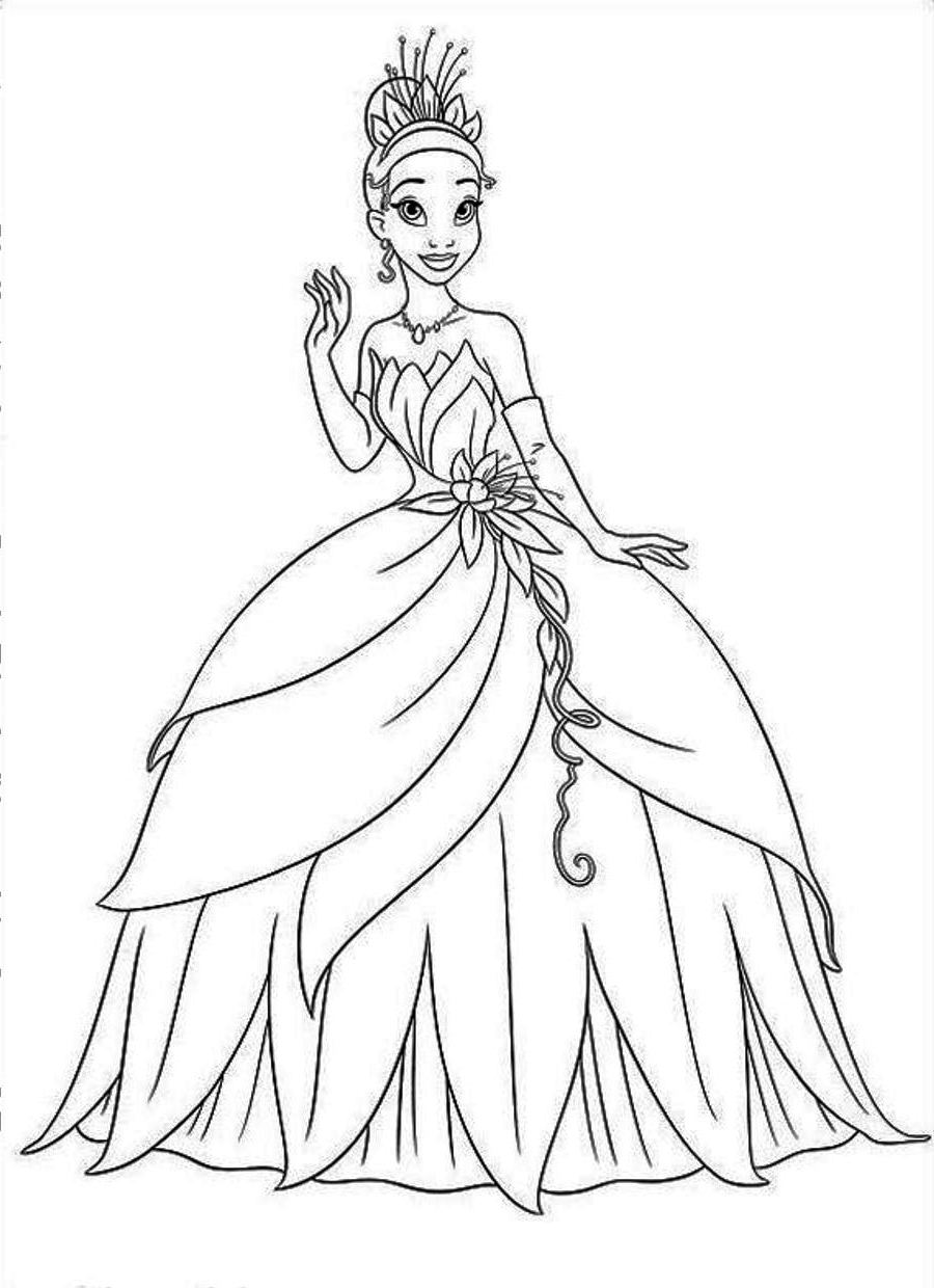 Princess tiana coloring pages download and print for free