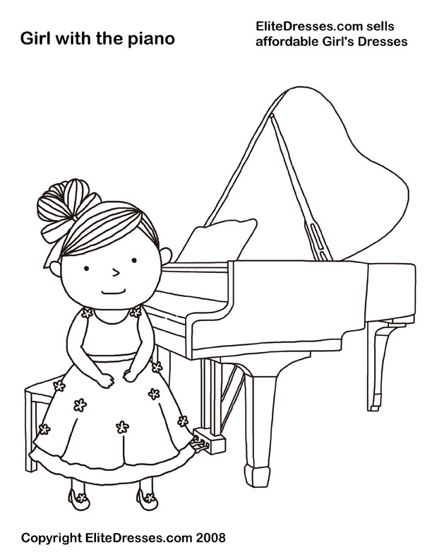 Piano Coloring Pages 8