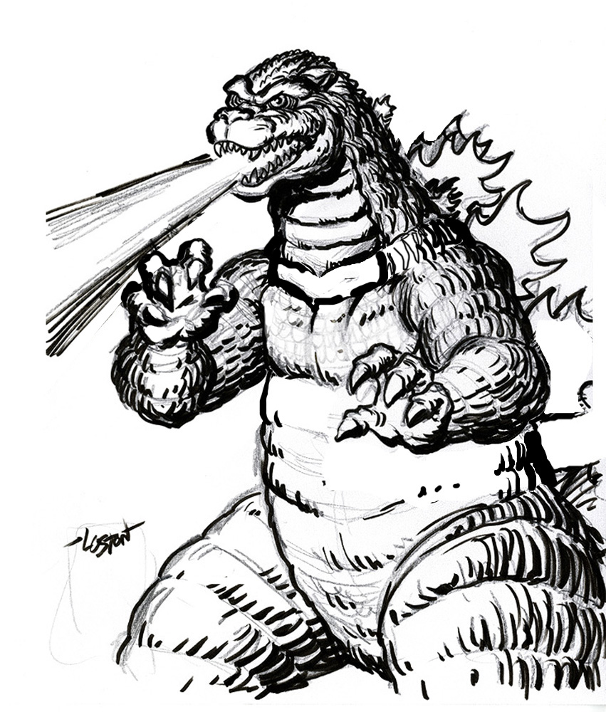 space godzilla coloring pages