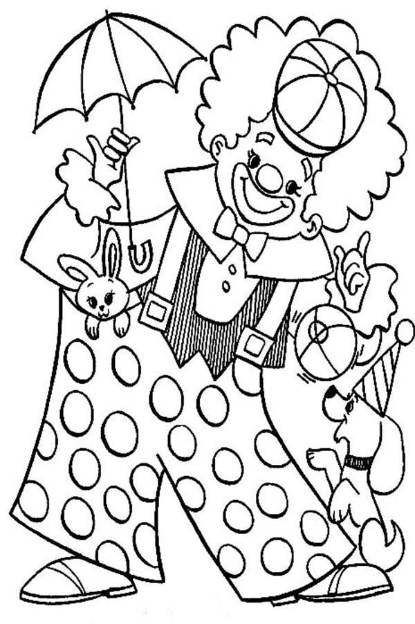 funny clown coloring pages