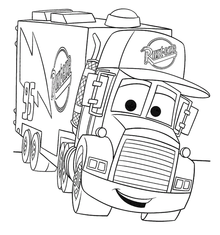 Semi truck coloring pages to download and print for free