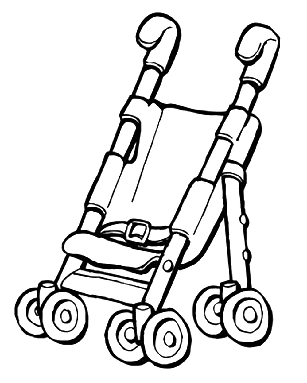 Stroller Coloring Pages to download and print for free