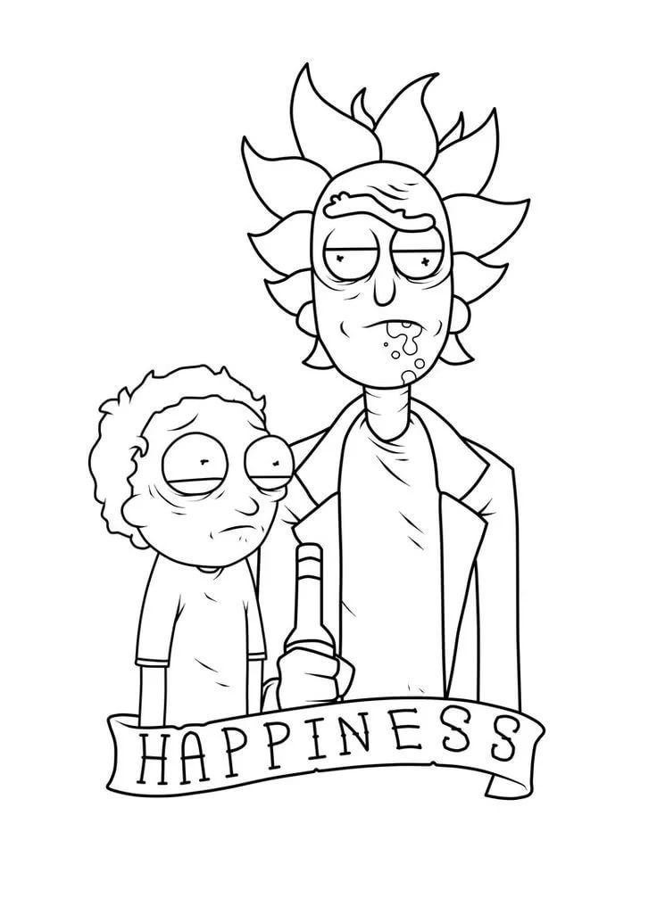 Rick and Morty Coloring Pages to download and print for free