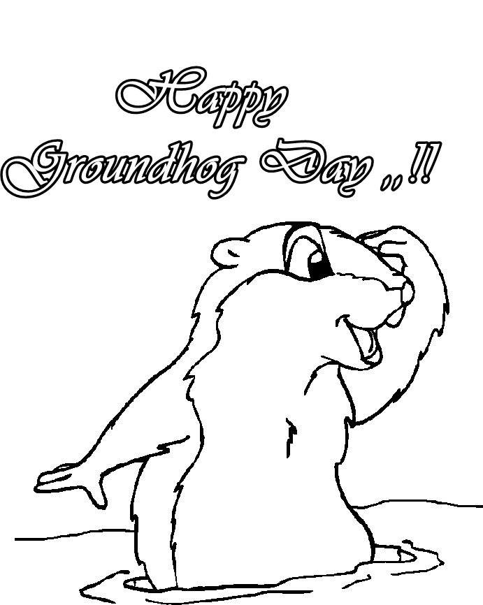 Groundhog day coloring pages to download and print for free