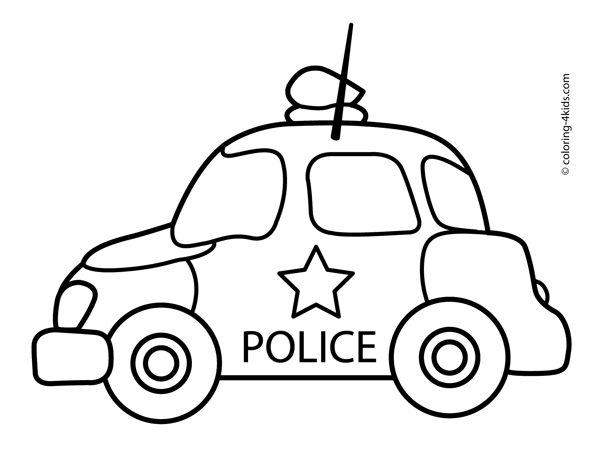 Police Car Coloring Pages Sketch Coloring Page