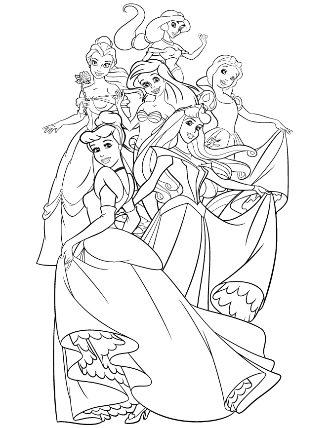 Disney princess coloring pages to print to download and print for free