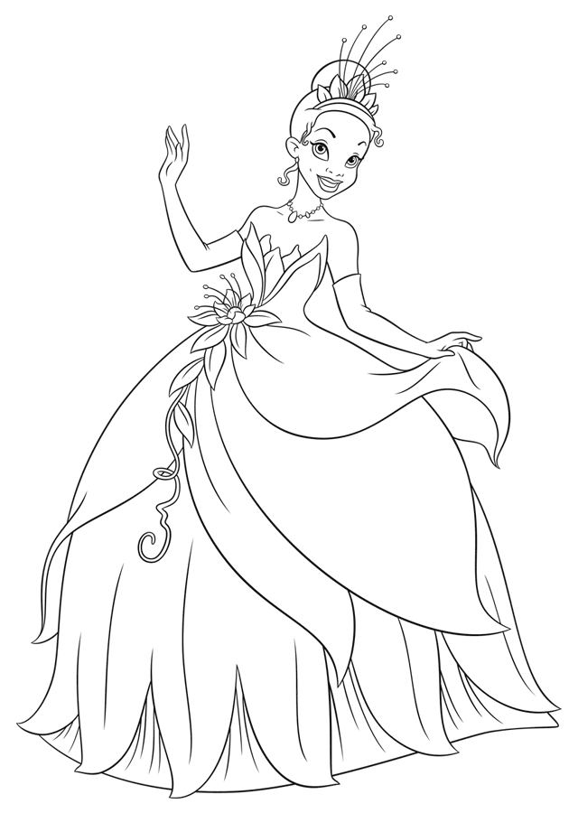 tiana coloring pages to download and print for free