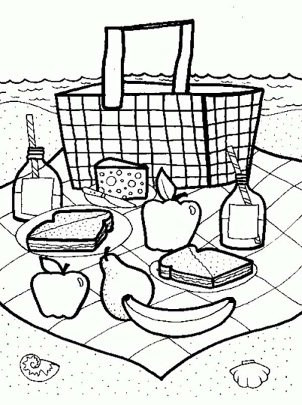 Picnic coloring pages to download and print for free