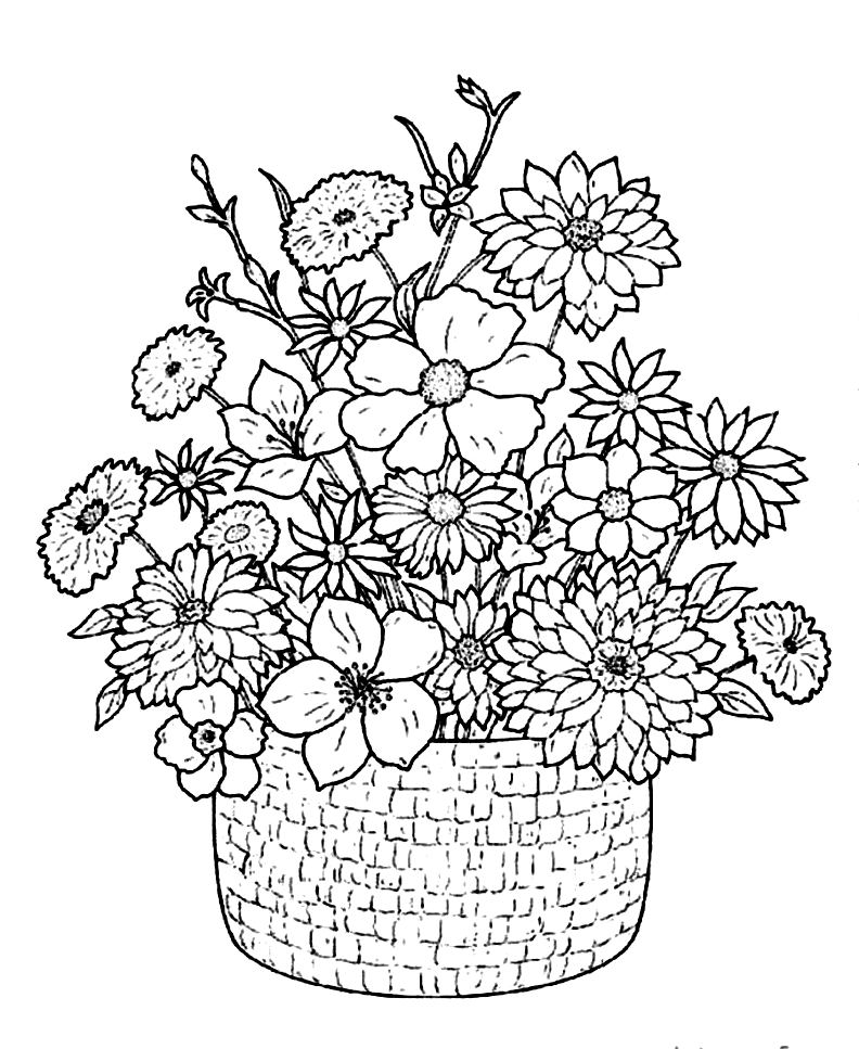 Detailed Flower Coloring Pages 2