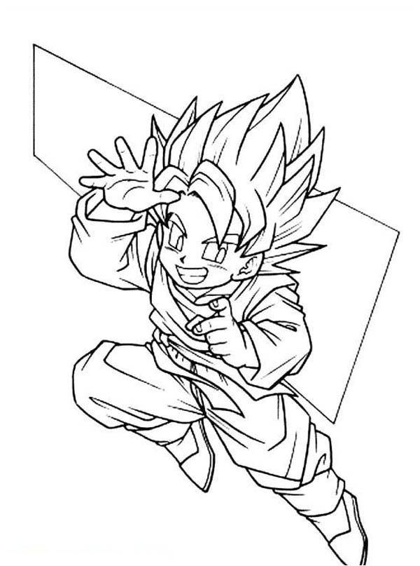 Gotenks Super Saiyajin - 3 - Dragon Ball Kids Coloring Pages