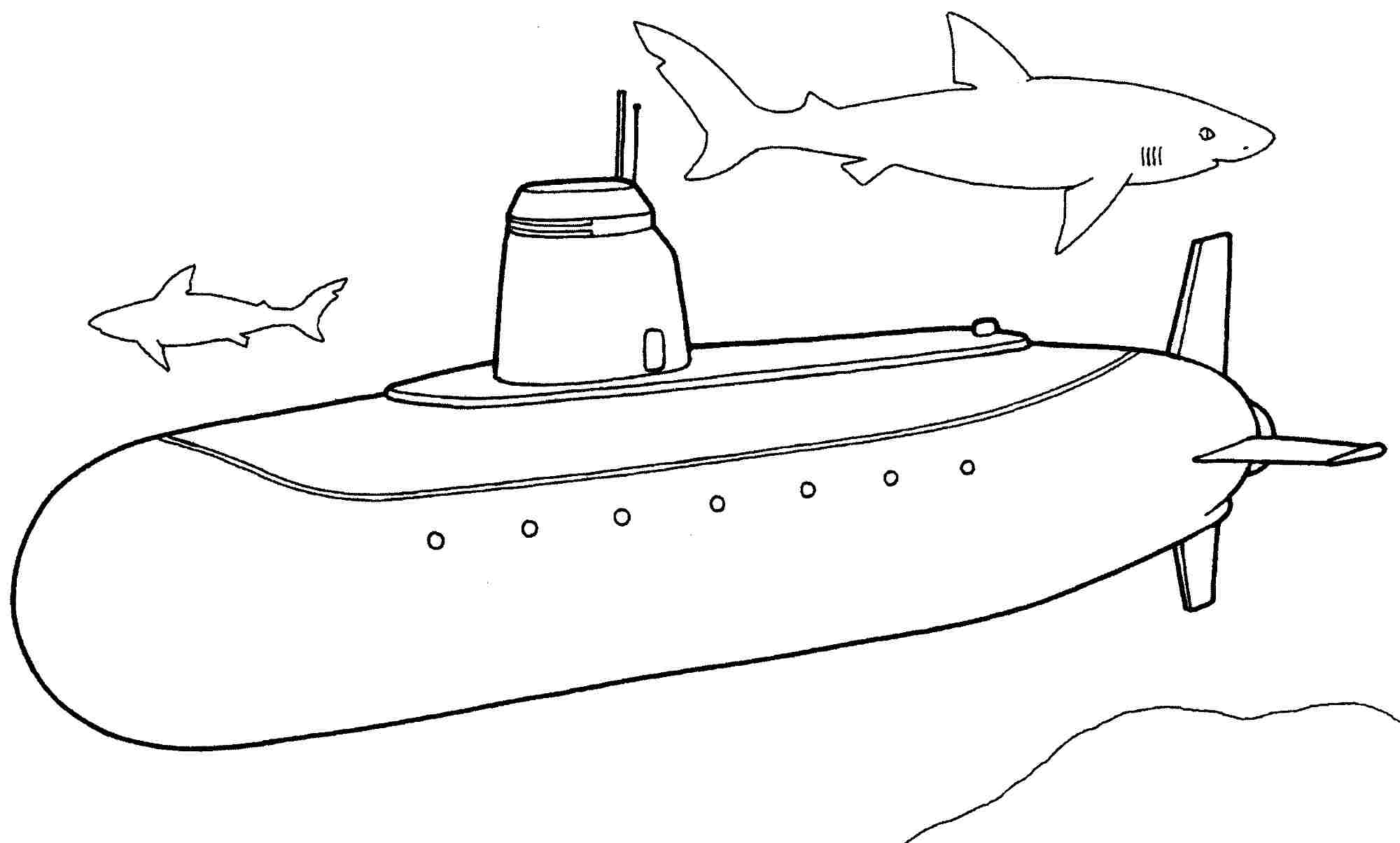 Submarine Coloring Pages 3