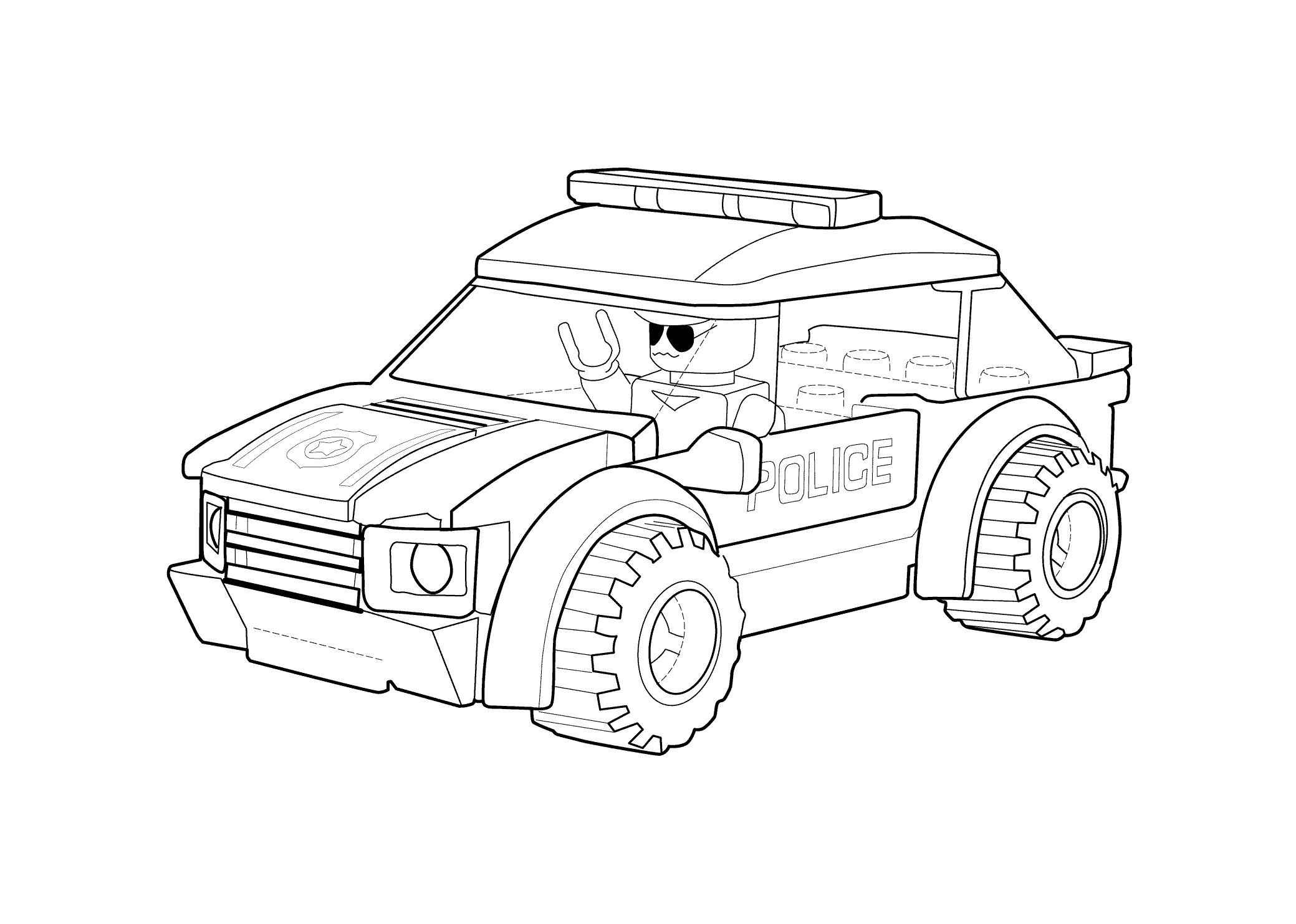 Police Car Printable Coloring Pages - Printable World Holiday