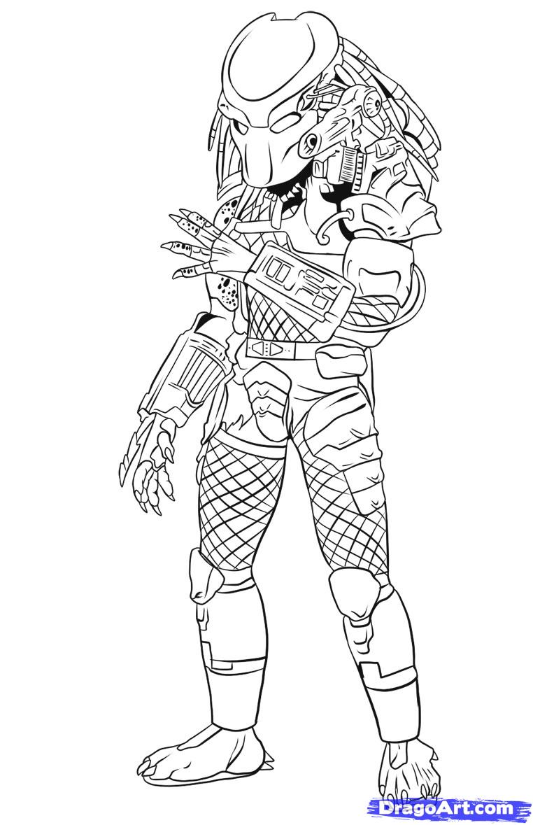 alien vs predator coloring page