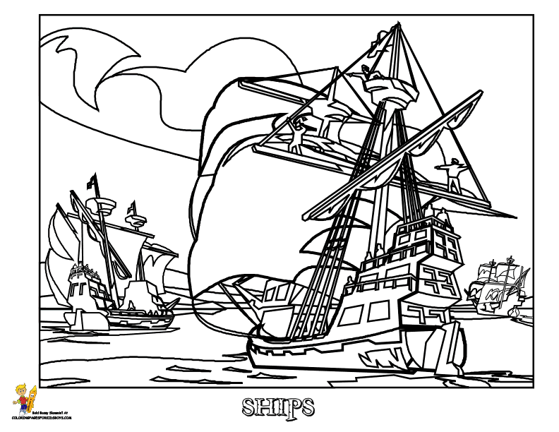 Pirate Ship Coloring Page 6