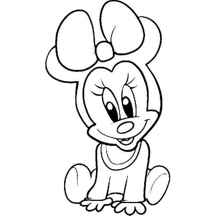baby minnie mouse outline
