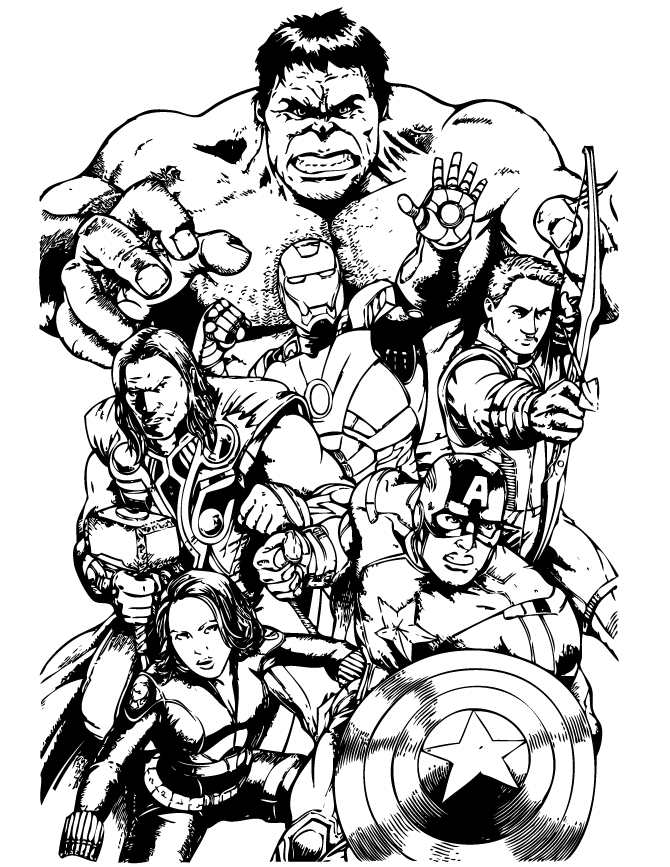 The avengers coloring pages to download and print for free