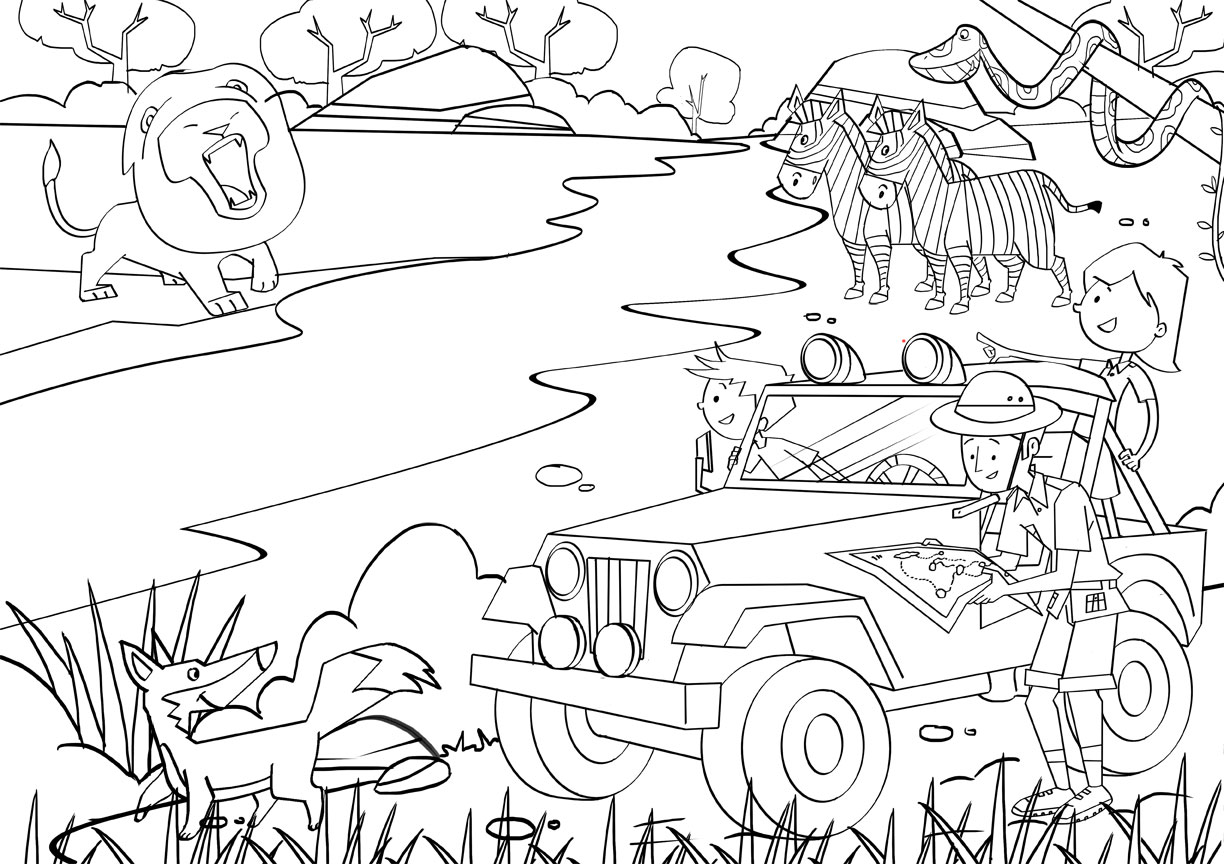 african safari coloring pages