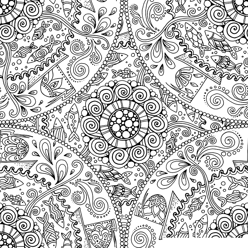 Complex antistress Coloring Pages to download and print for free