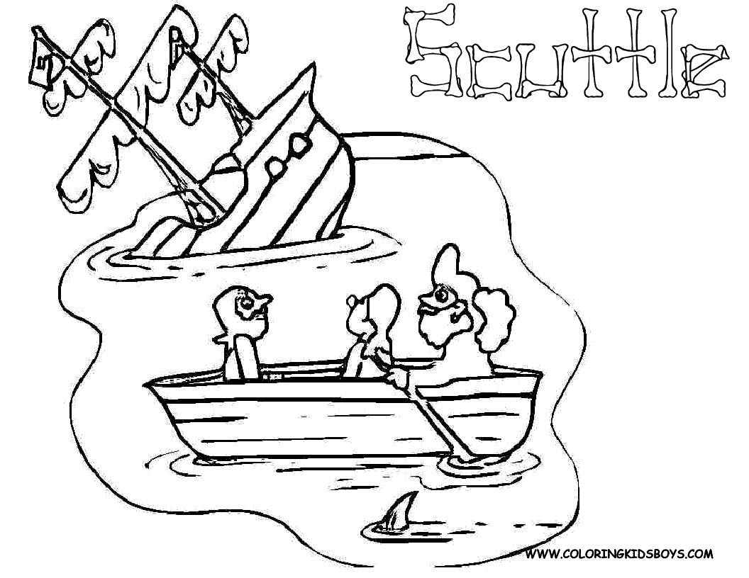 Pirate ship coloring pages to download and print for free