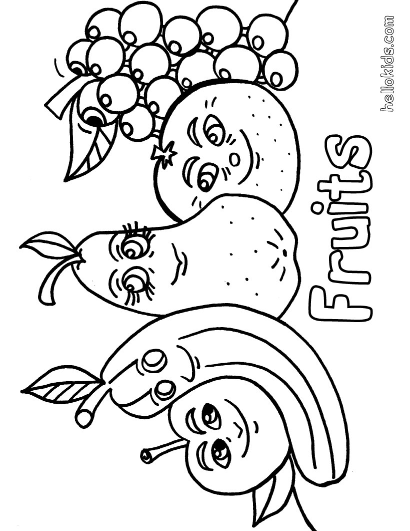 Cute Veggie And Fruit Coloring Pages 10