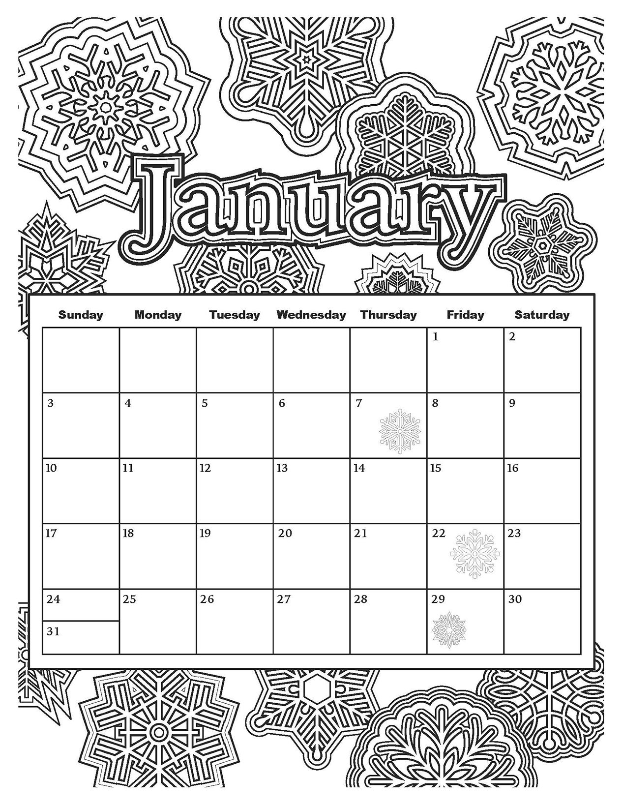 Download Monthly calendar coloring pages download and print for free