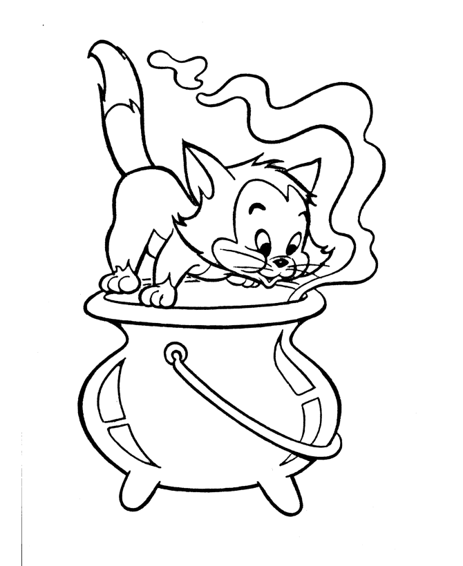 Download Halloween scary cat coloring pages download and print for free