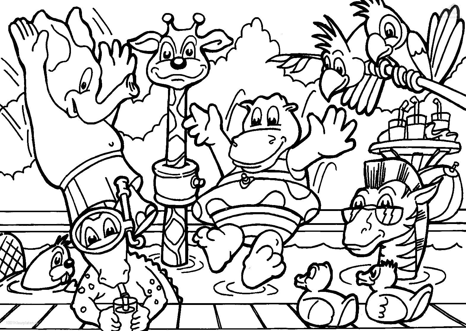 jungle animals coloring page