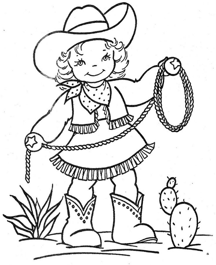 Kids Coloring Pages For Little Cowgirl 1