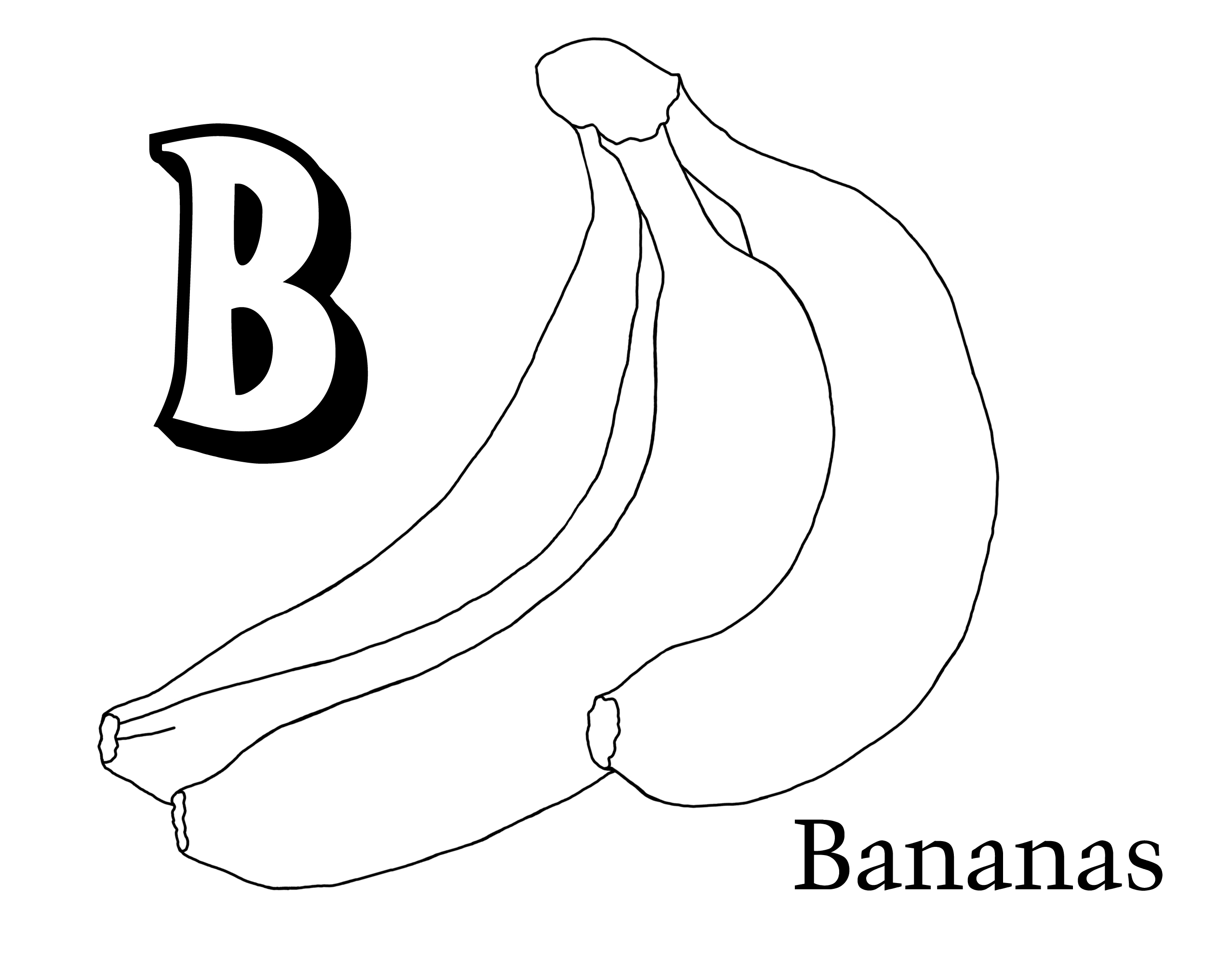 Banana Coloring Page Printable - boringpop.com