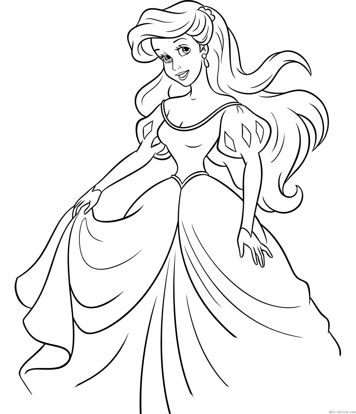 Mermaid Princess Ariel Coloring Pages Coloring Pages