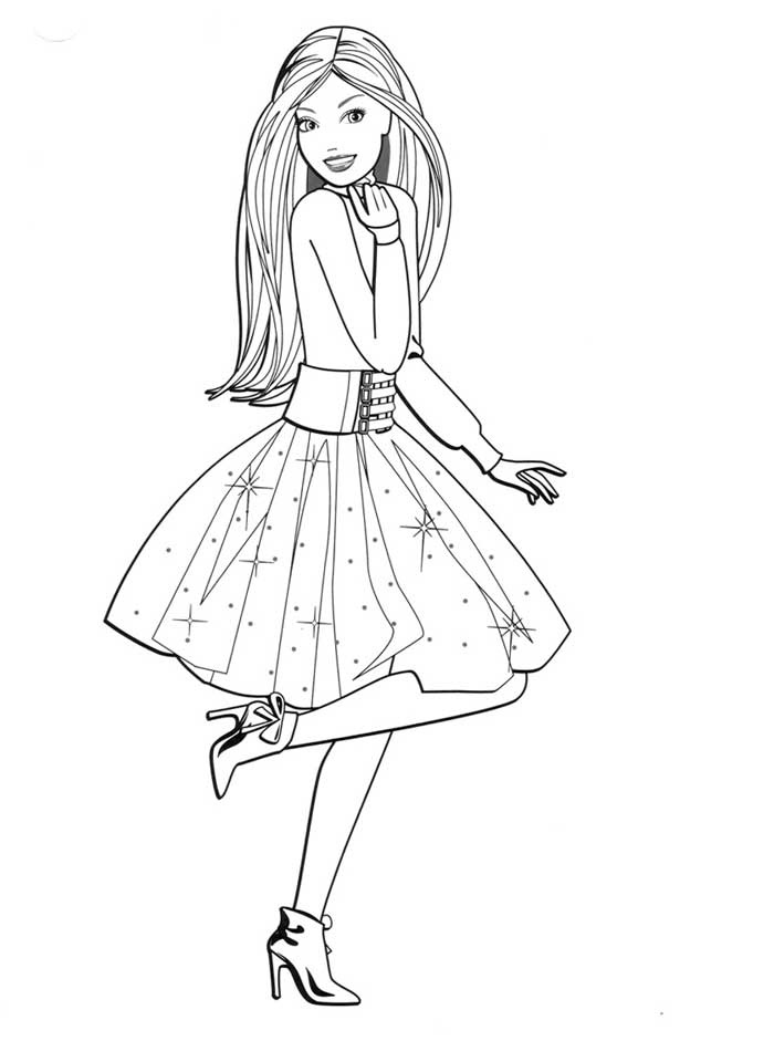 Barbie coloring pages to print for free; mermaid, princess ...