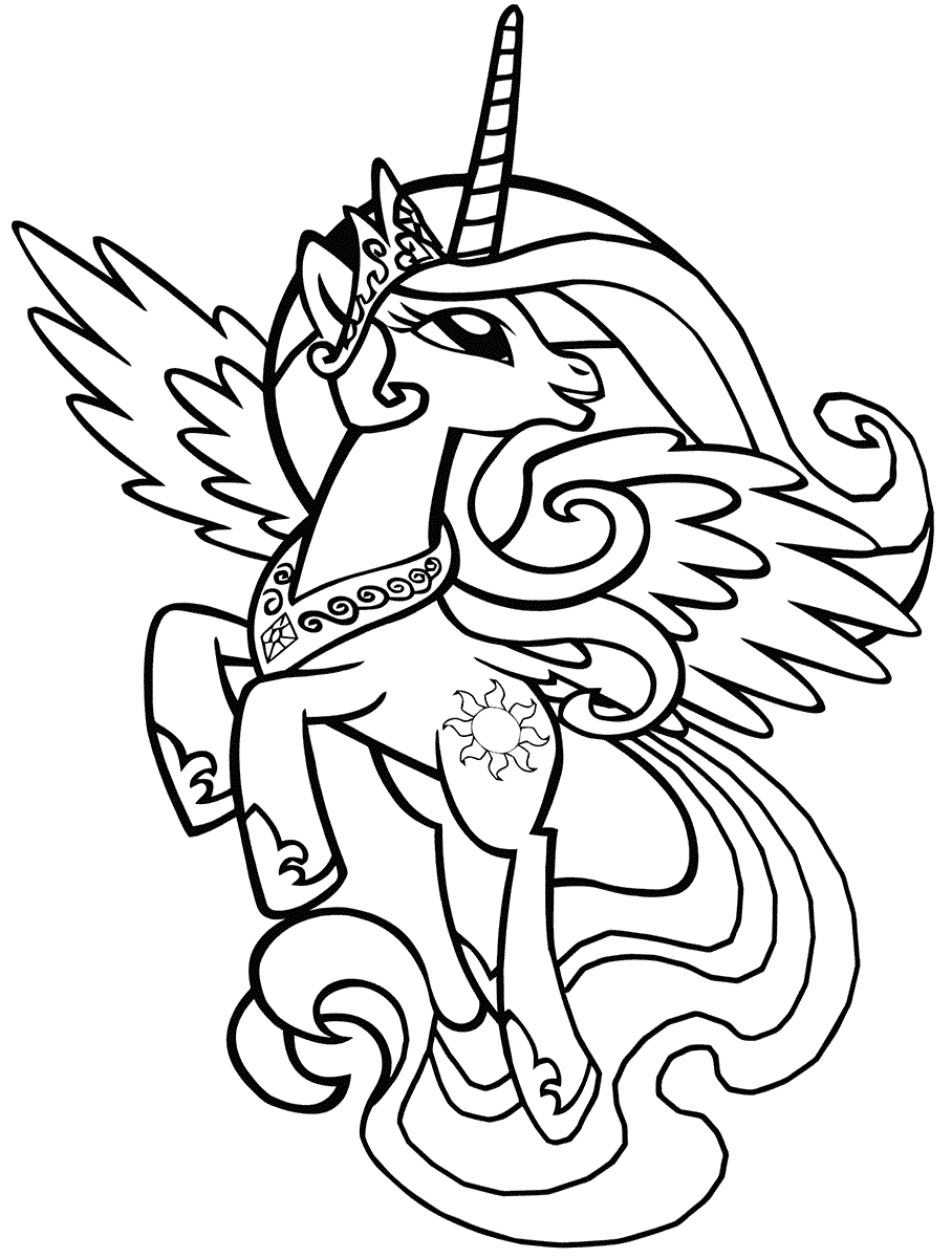 Celestia my little pony coloring pages - posterres