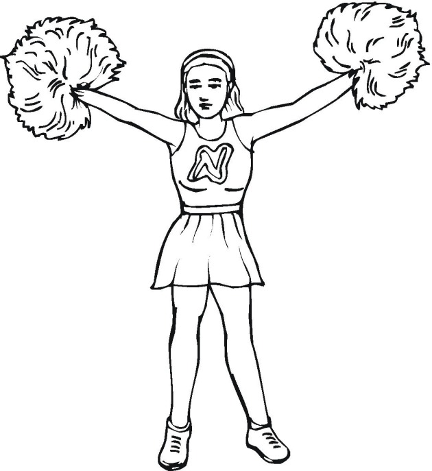 Cheerleaders Coloring Pages for childrens printable for free