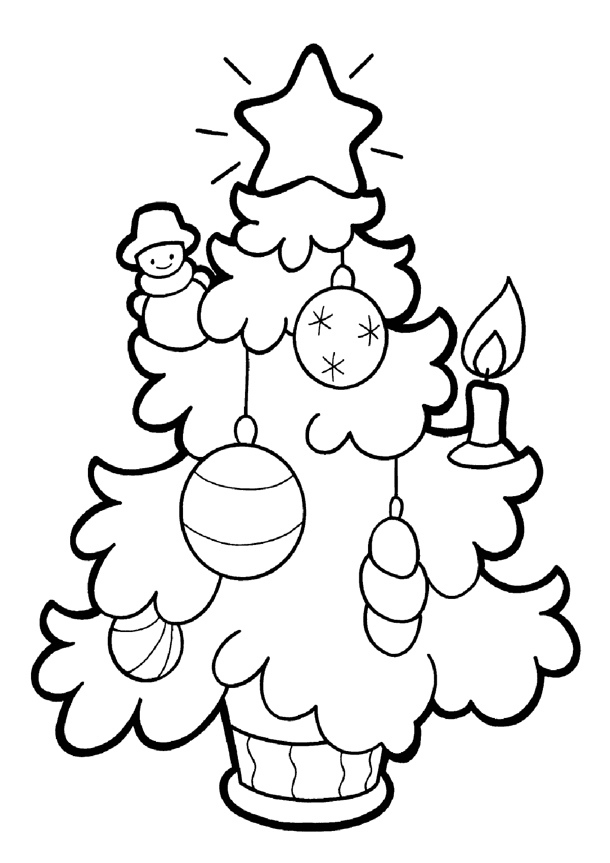 Download Christmas Tree Coloring Pages for childrens printable for free