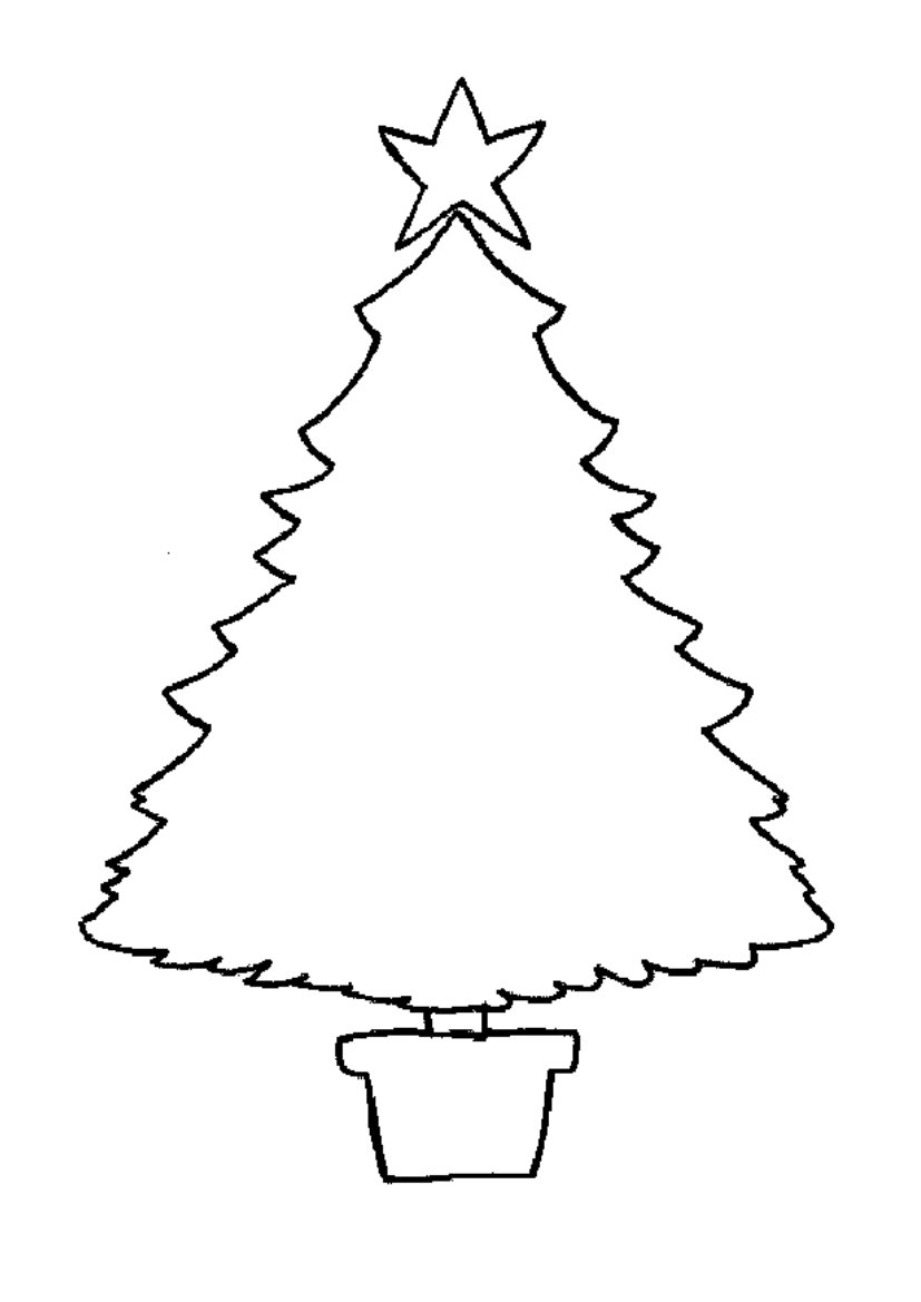 Christmas Tree Coloring Pages for childrens printable for free