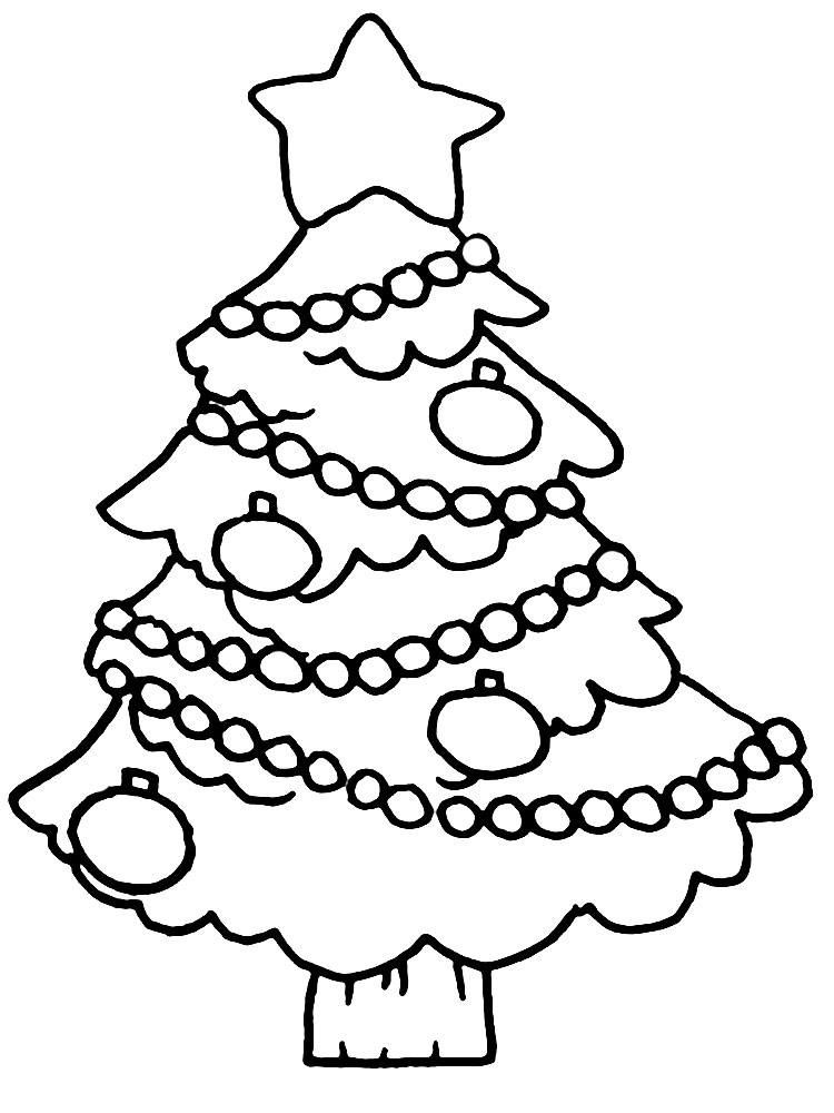 Simple Christmas Tree Coloring Page Coloring Pages