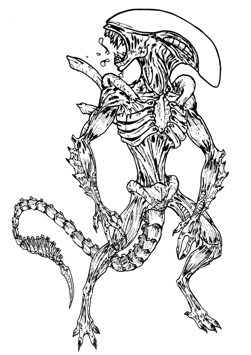 Alien coloring pages to download and print for free