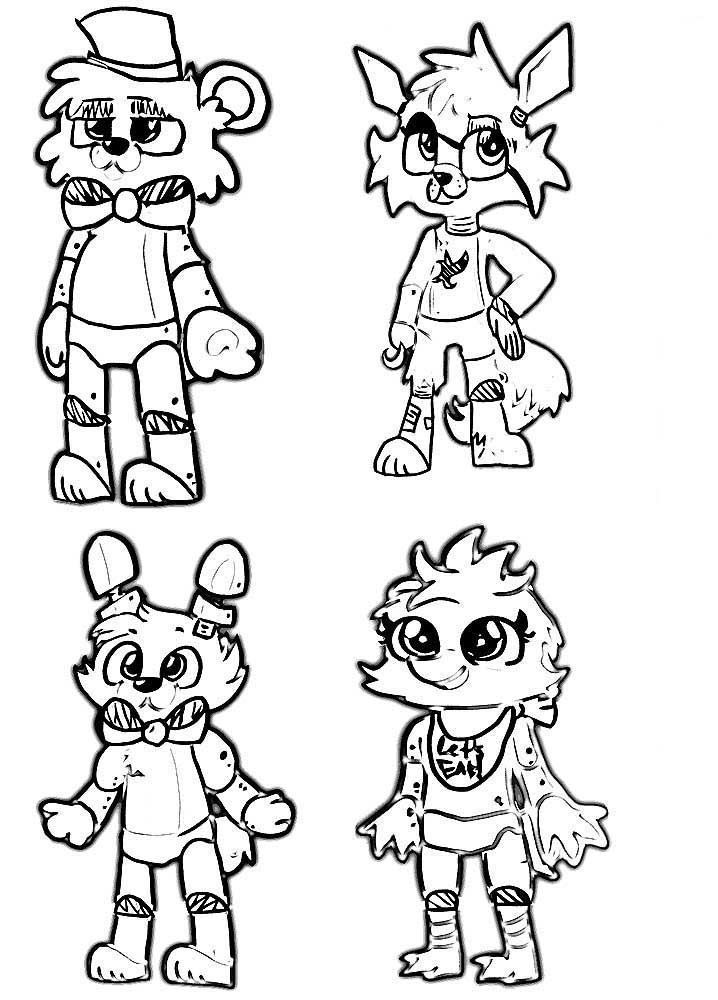 Animatronics coloring pages to download and print for free