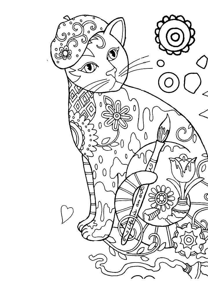 Cat therapy Coloring Pages to download and print for free