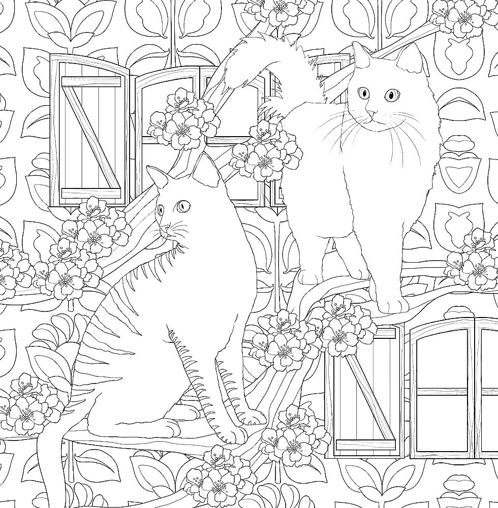 Cat therapy Coloring Pages to download and print for free