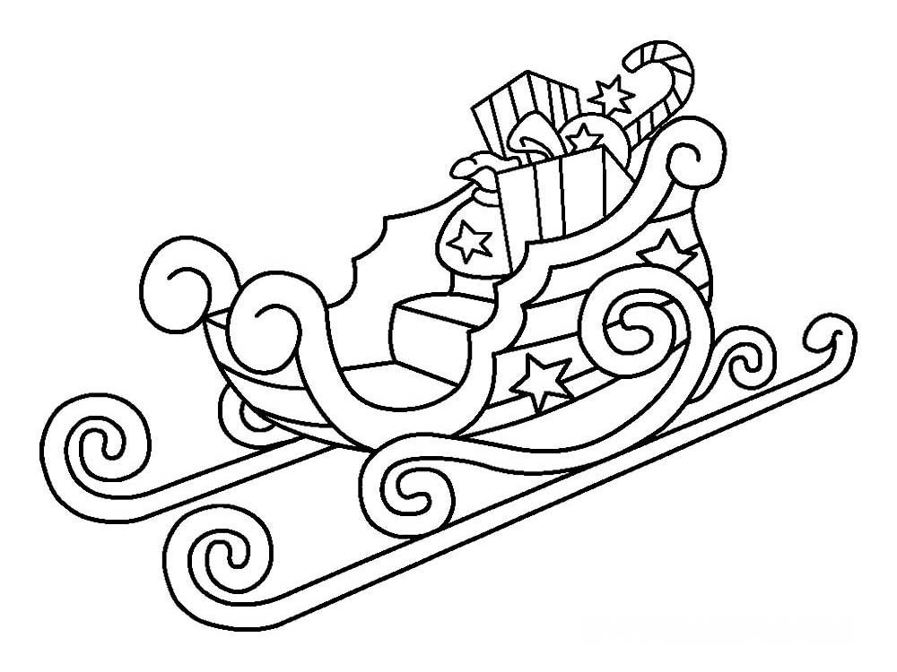 Sleigh coloring pages to download and print for free