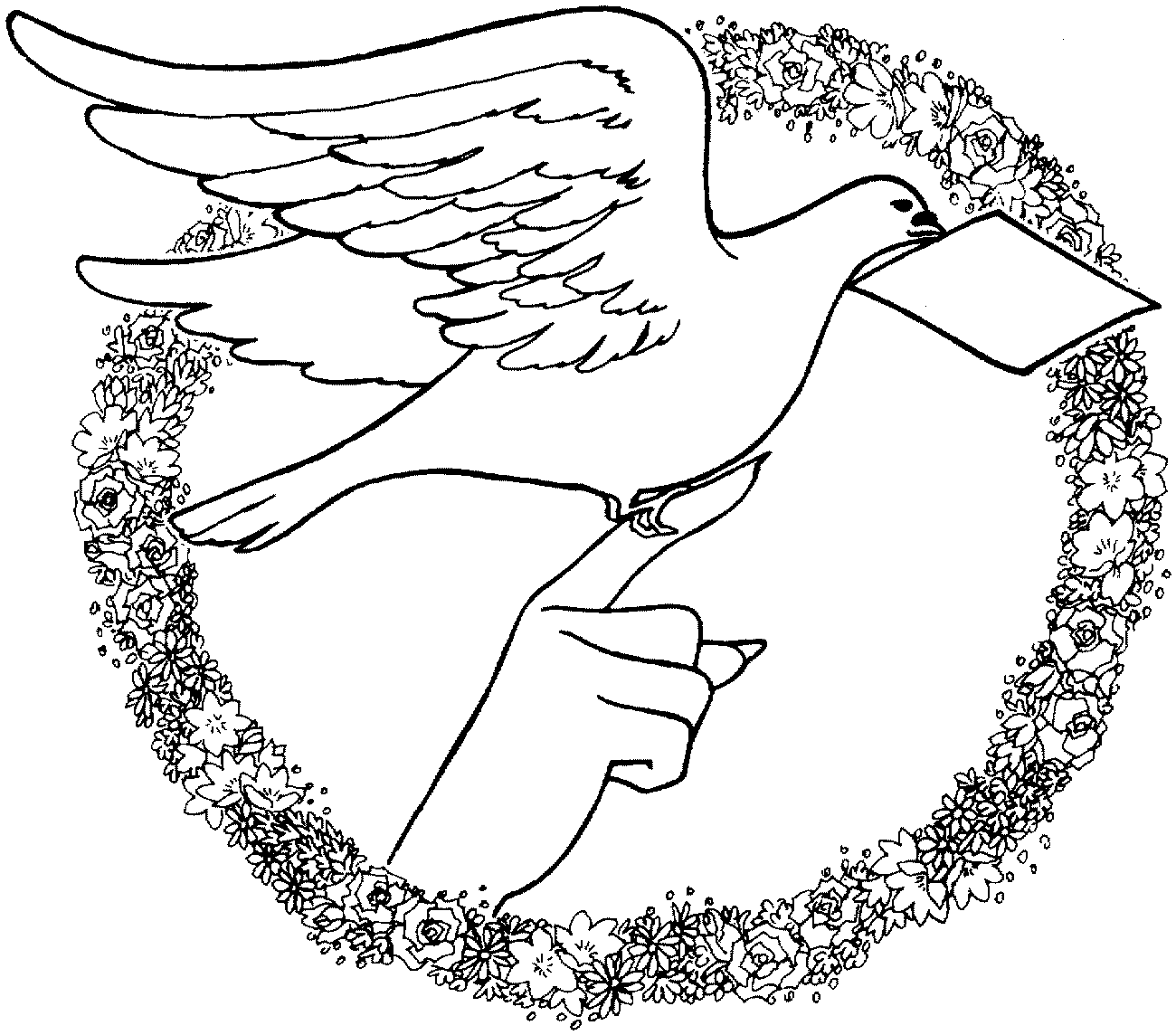 dove of peace coloring pages to download and print for free