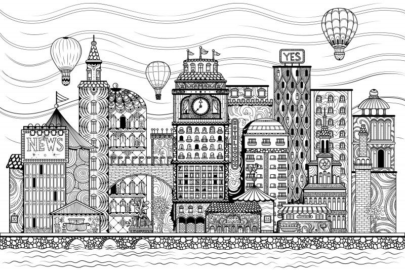 Download Antistress city Coloring Pages to download and print for free