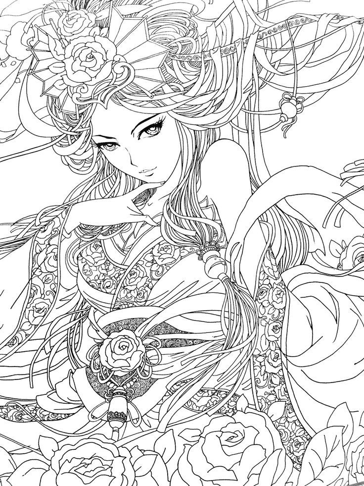 Antistress anime Coloring Pages to download and print for free