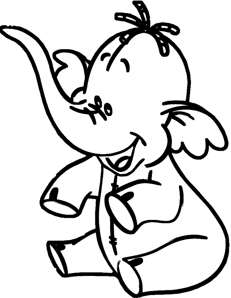 Elephant Coloring Pages for kids printable for free