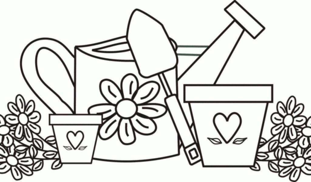 garden tools coloring pages for kids - photo #5