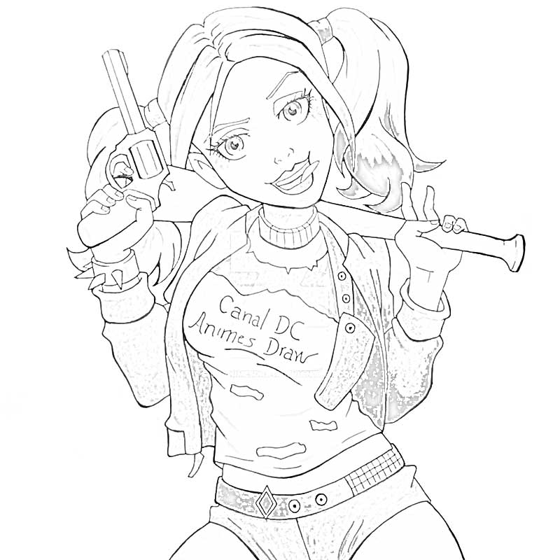 Harley Quinn Coloring Pages to download and print for free