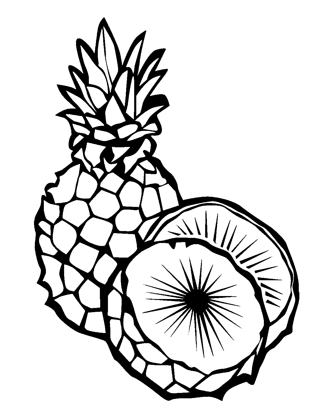 Cute Pineapple Coloring Page - 138+ SVG PNG EPS DXF File