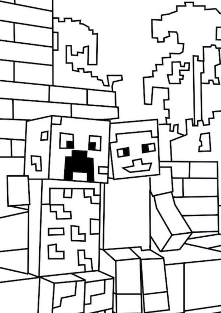 Minecraft village Coloring Pages to download and print for free